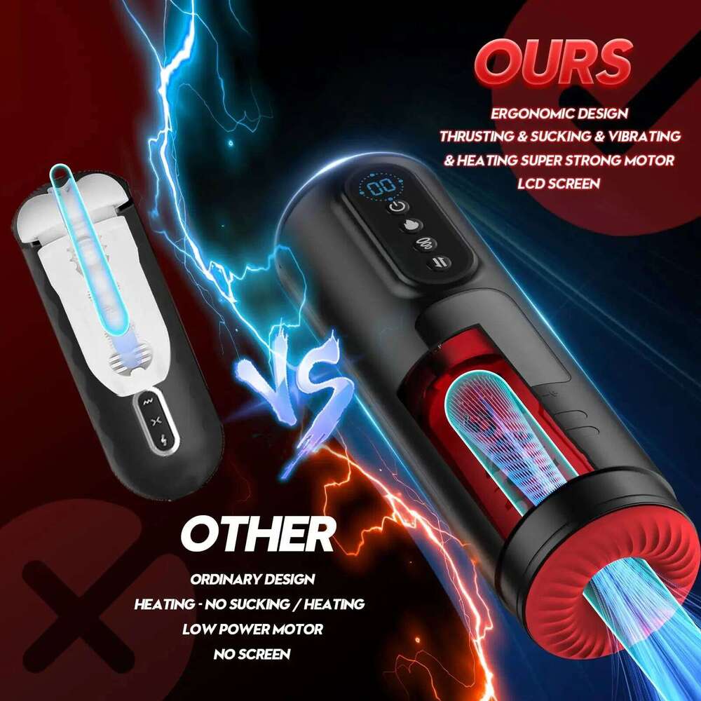 LCD Display Automatic Sucking Male Masturbator Heating Thrusting Vibrators Pocket Pussy Stroker Blowiob Adult Sex Toys 18 Z260312