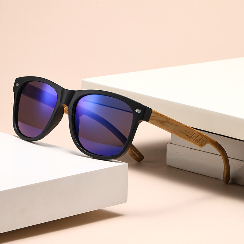 retro leg for men, square wooden sunglasses, new spring-legged color-coated men's sunglasses