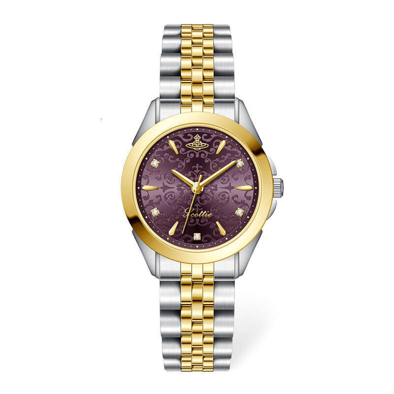 With Box Purple Steel Strap New Design Women's Waterproof Quartz Watch Dainty Free gift