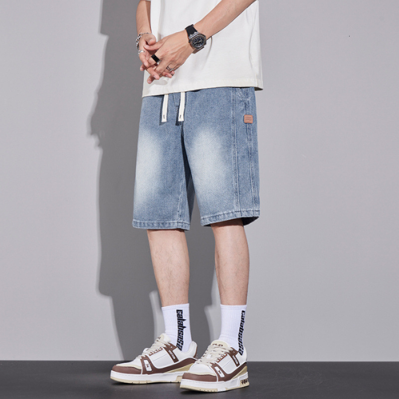 New Summer Mid-length Pants Daily Wear Starry Designer Pants Pattern Denim Shorts Men's Five-point Pants Men's Summer Thin Casual Style