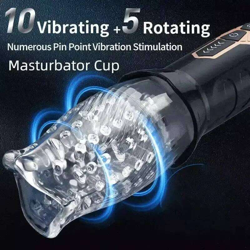 Automatic Masturbator Cup Machine Electric Piston Rotating Sucker Male Blowjob Vagina Dildo Real Oral Vibrator Sex Toys for Men Z260312