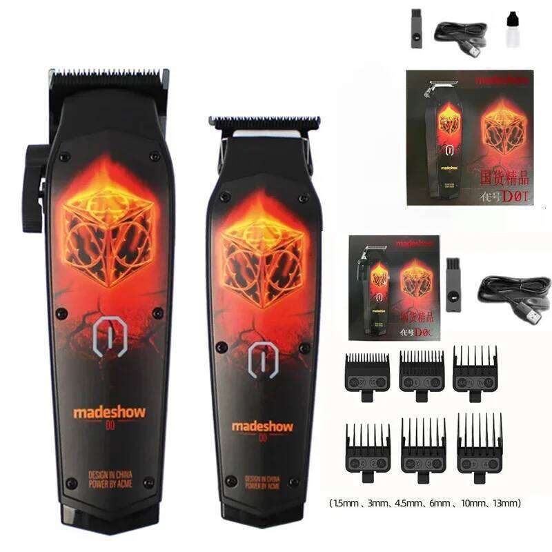 New MadeShow D2 M10M11 Professional Hair Clipper + Trimmer Set 0.1mmMair Machine Cutting T Blade Speed High Quality C260312