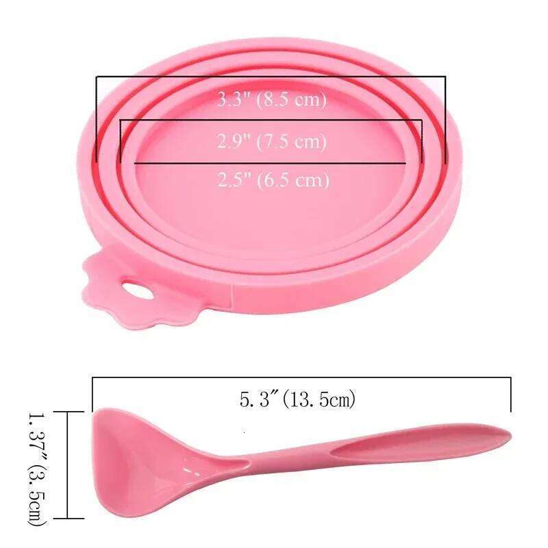 Reusable Silicone Can Fresh-keeping with Spoon Sealing Cat and Dog Food Storage Tank Cover Pet Supplies 26Y0312