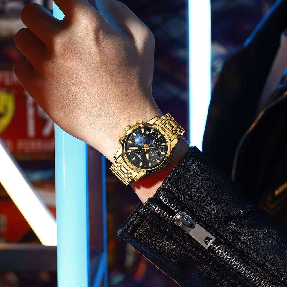 NIBOSI Watches Top Brand Luxury Quartz For Chronograph Waterproof Luminous Auto Date Watch Men Relogio Masculino