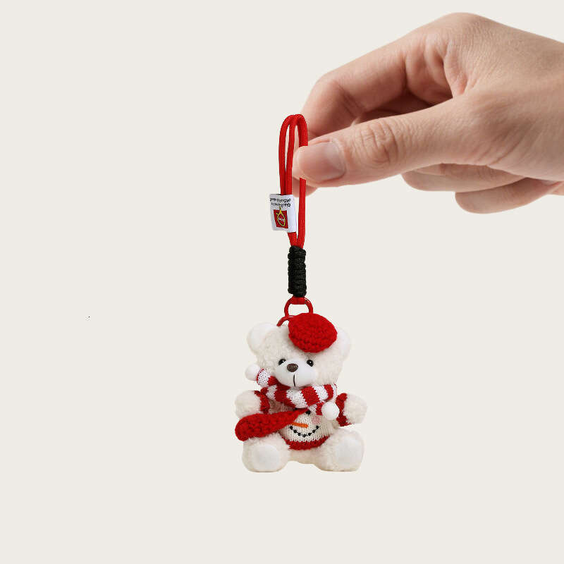 DIY bear keychain Christmas couple gift plush toy backpack pendant
