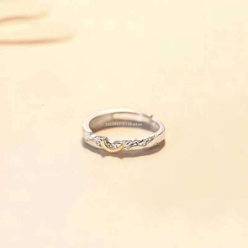 1Pcs Vintage Promise Band Adjustable Matching Sun and Moons Couples Rings Stylish Jewelry Decoration W260311