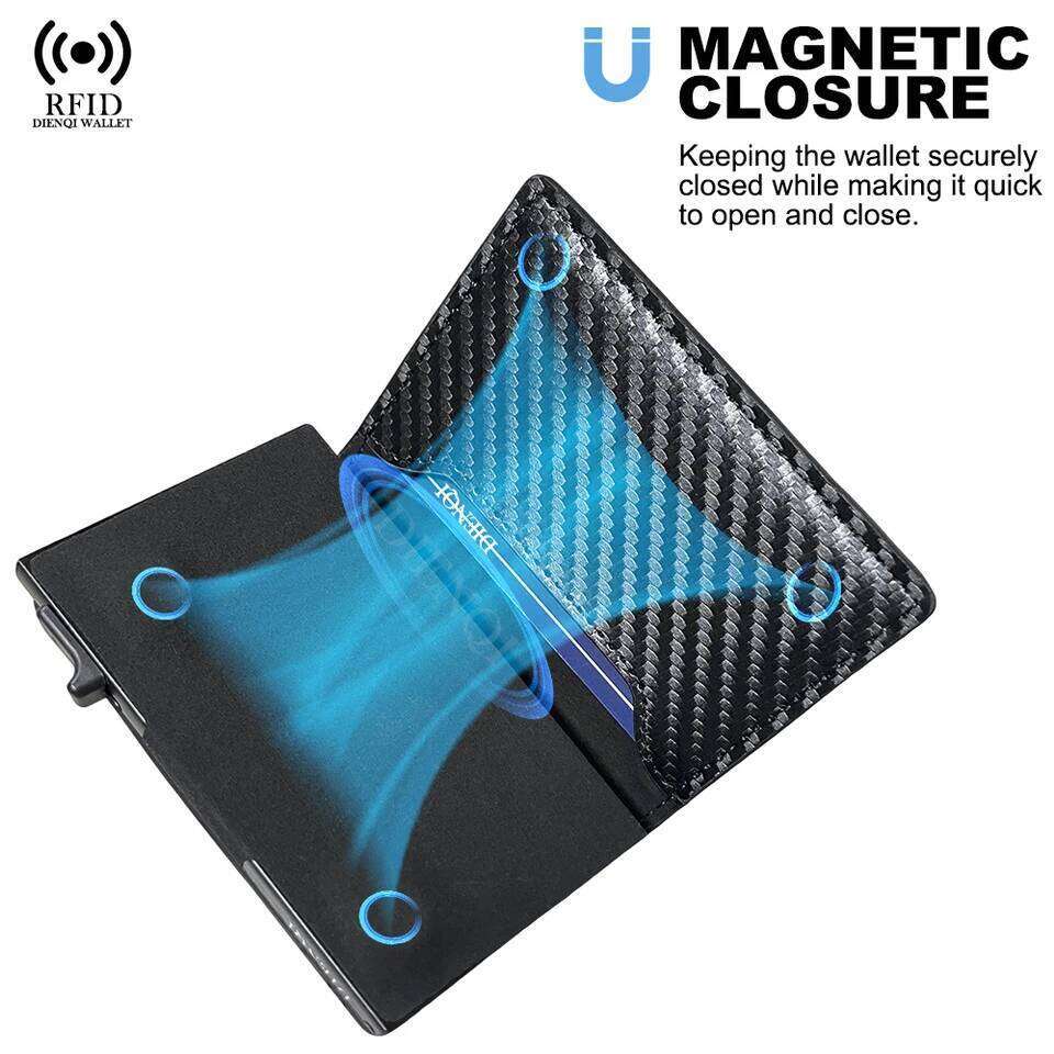 Anti-theft Credit Card Holder Rfid Blocking Aluminum Leather Pop Up Minimalist Wallet Cardholder Wallets for Men