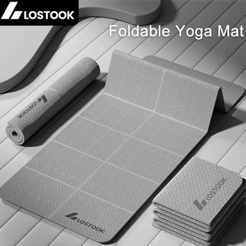 4mm Thick TPE Foldable Yoga Mat 18361cm Easy Storage for Travel Yoga Pilates Home Exercise Floor Mat M260312