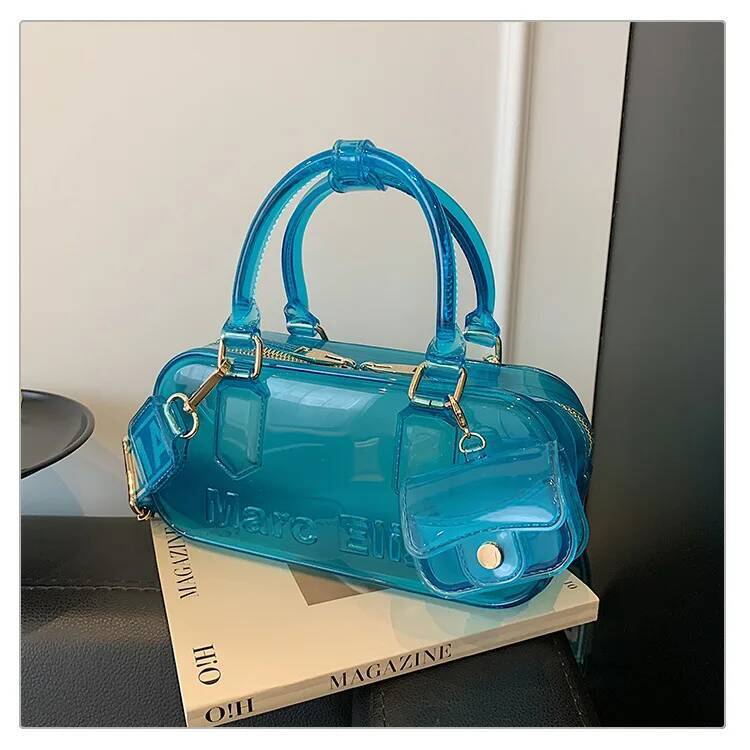Summer PVC Transparent Jelly Handbag 2025 New Fashion Niche Ladies Shoulder Women's Versatile Crossbody Pillow Phone Bag