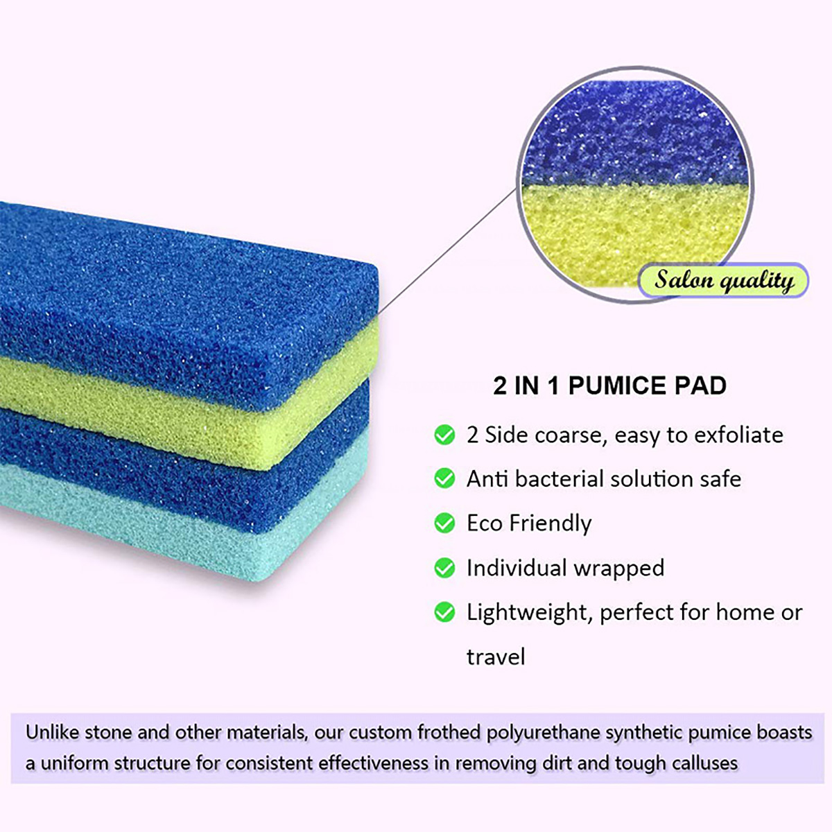 12Pcs PU Pumice Stone 2 in 1 Grinding Exfoliate Dead Skin Foot File