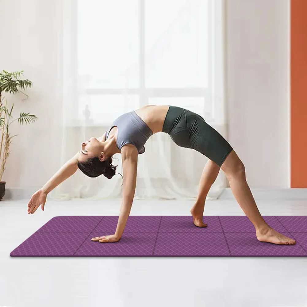 Foldable Yoga Mat Folding Fitness Exercise Mat Double Sided Travel Yoga Mat Non-slip for Yoga Pilates Floor Workouts M260312