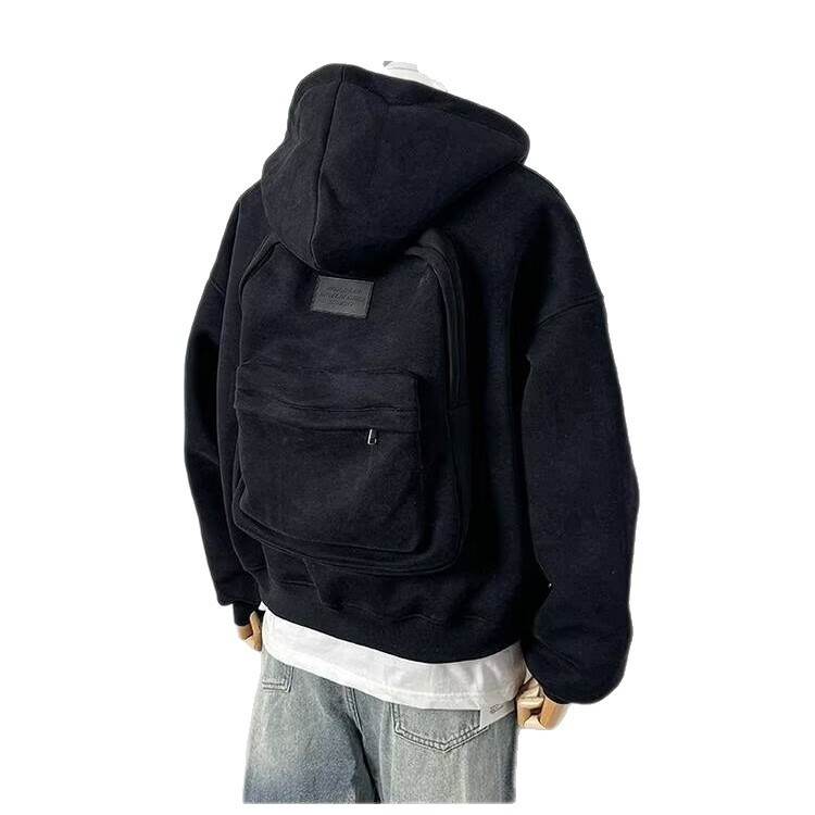 Spring Designer Hoodie New Trendy Brand Hooded Sweatshirt With Backpack Design On The Back Men's Black Zip-up Jacket Stylish For Men