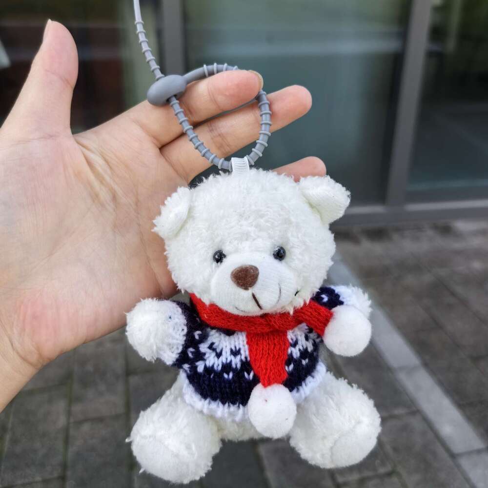 Bag pendant camera brown bear backpack plush toy keychain small car doll bag accessory