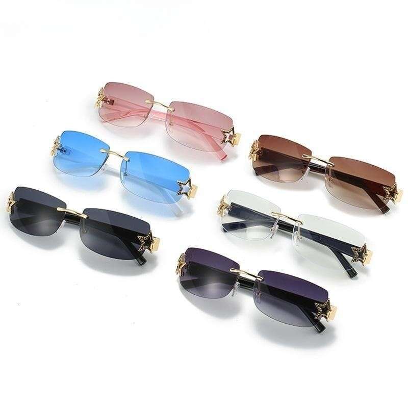 Sunglasses for Women Fashion Frameless Square Internet Celebrity Street Style Personality High-end Trendy Fashion Accessory