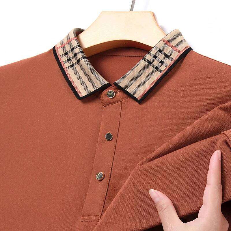 Quality Men's Polo Shirt Striped Print Short Sleeve Classic Lapel T-Shirt Business Casual fashion Menswear Top 26H0312