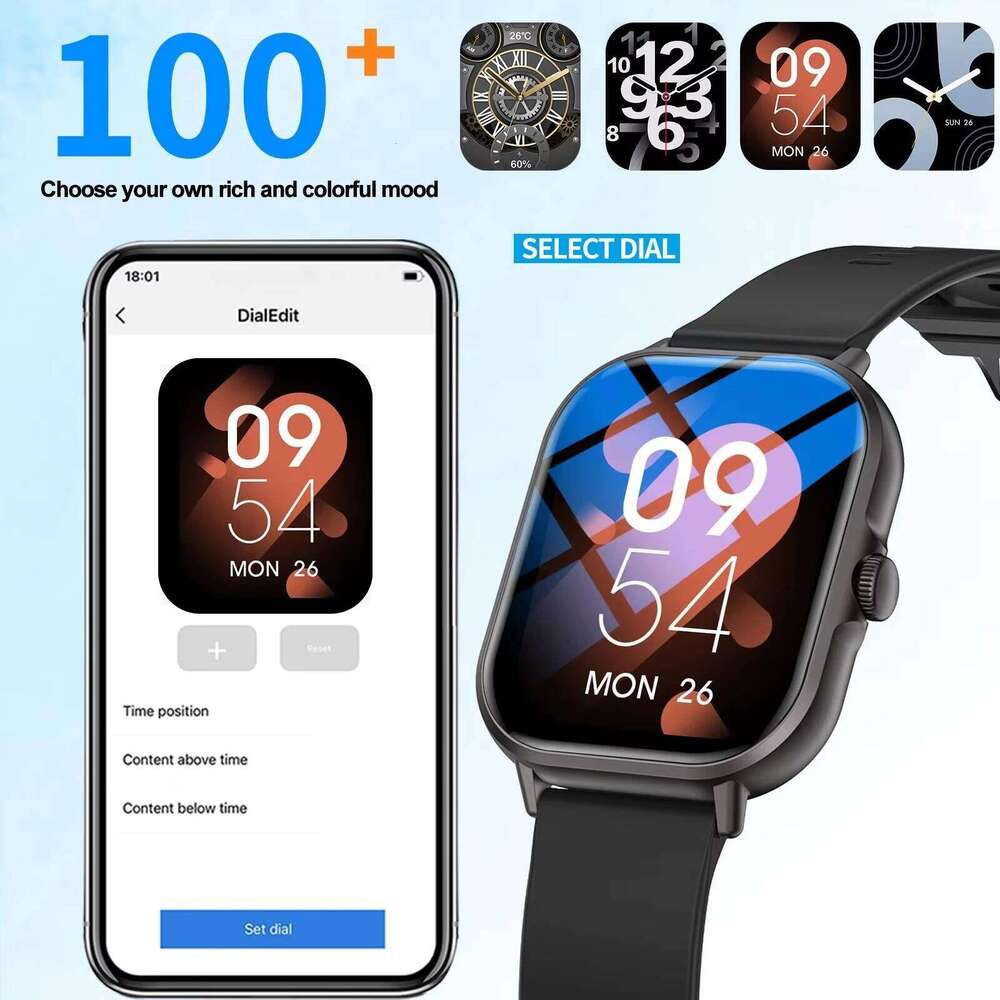 LAXASFIT 2026 Smartwatch Rotary Button Smart Wristwatch Bluetooth Calling Watch Men Women Fitness Activity Tracker Holiday Gift