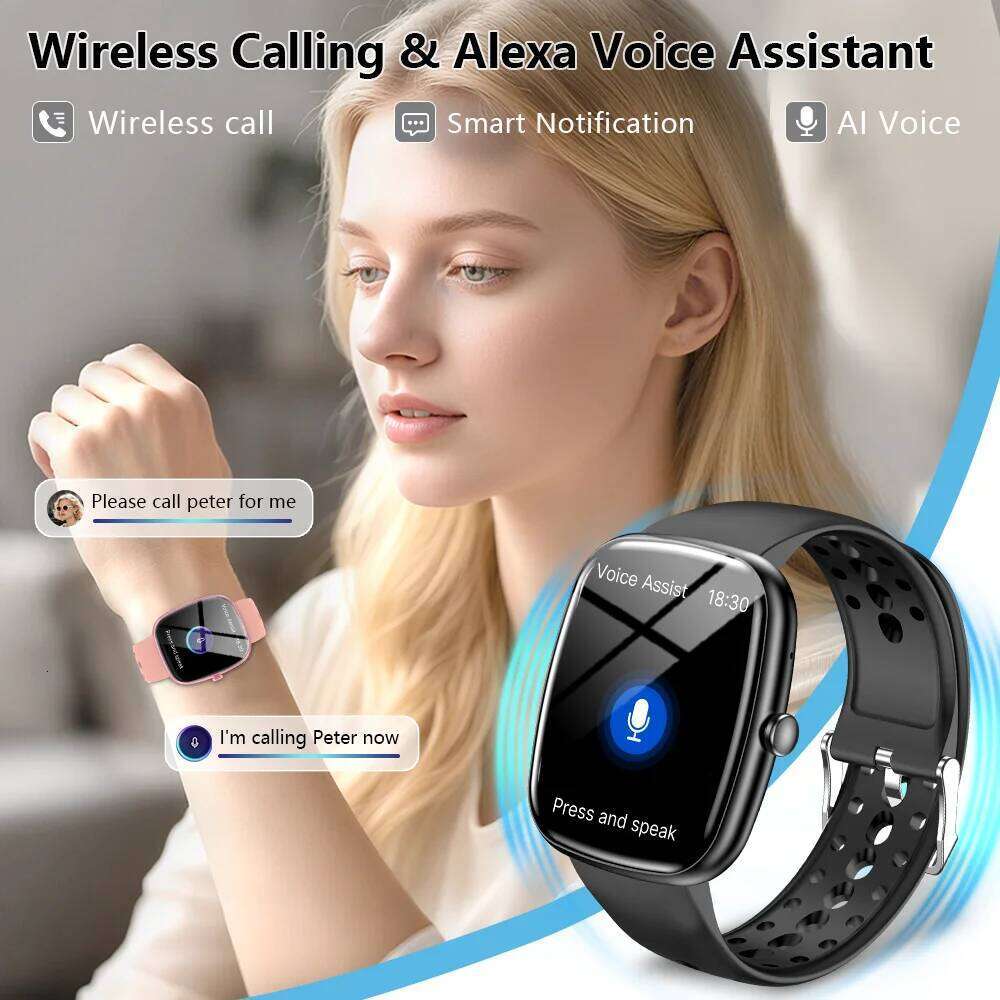 LAXASFIT New Men's Smart Watch 1.85-inch BT 5.4 Voice Call Music Playback Heart Rate Monitor Fitness Track Women's Smartwatch