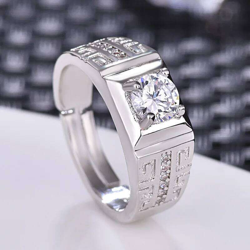 Popular Brands 925 Sterling Silver temperament crystal Zirconia Ring for Women Adjustable Fashion original Jewelry wedding party H260312