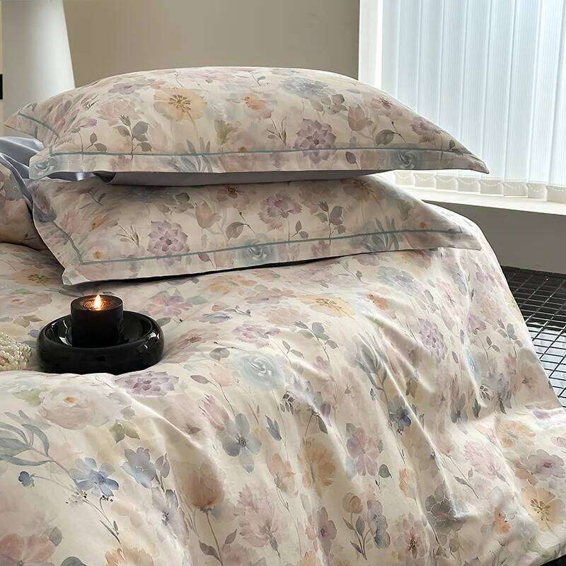 60S Long Staple Cotton Satin Bedding Sets Digital Printed Quilt Cover Set Skin Friendly Ultra Soft Bedclothes for All Seasons H260312