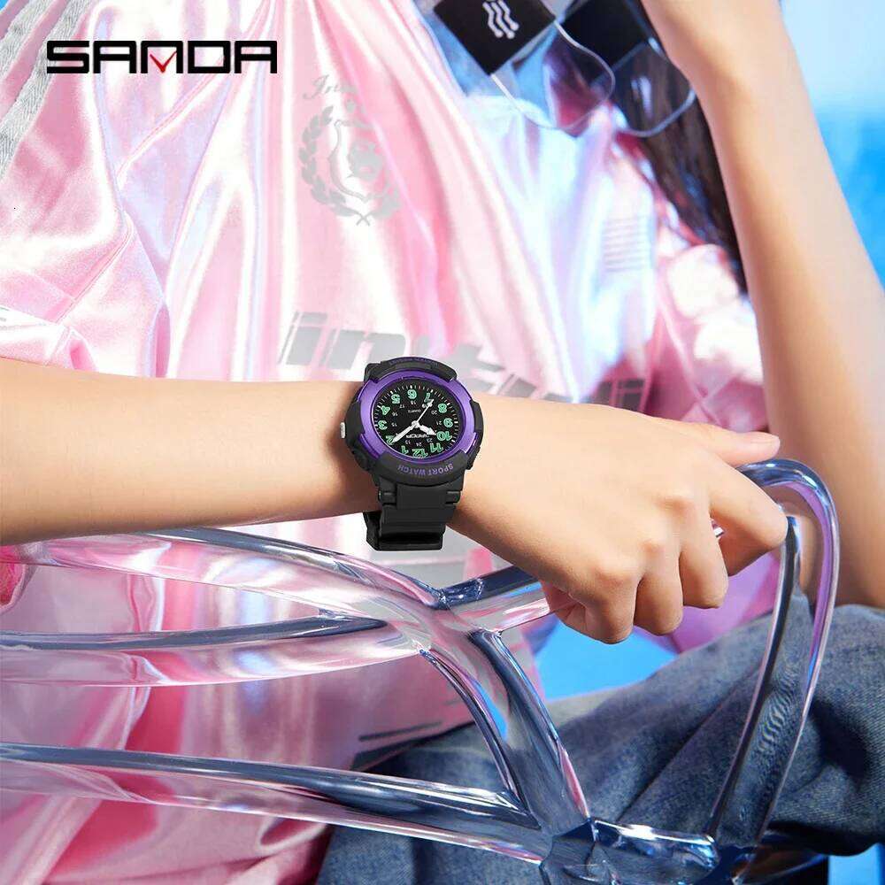 SANDA 6308 Men's Fashion Simple Original Gift Silicone Quartz Watch Student Boyfriend Clock Pointer
