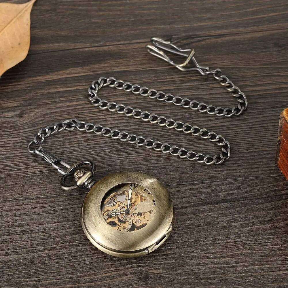 Vintage Luxury Classic Flip Cover Luminous Hollow Out Manual Winding Men Women Mechanical Pocket Watch