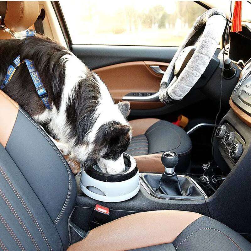 VZZ Pet Bowls Floating Not Wetting Mouth Cat No Spill Drinking Water Feeder Plastic Portable Dog Bowl dog accessories 26Y0312