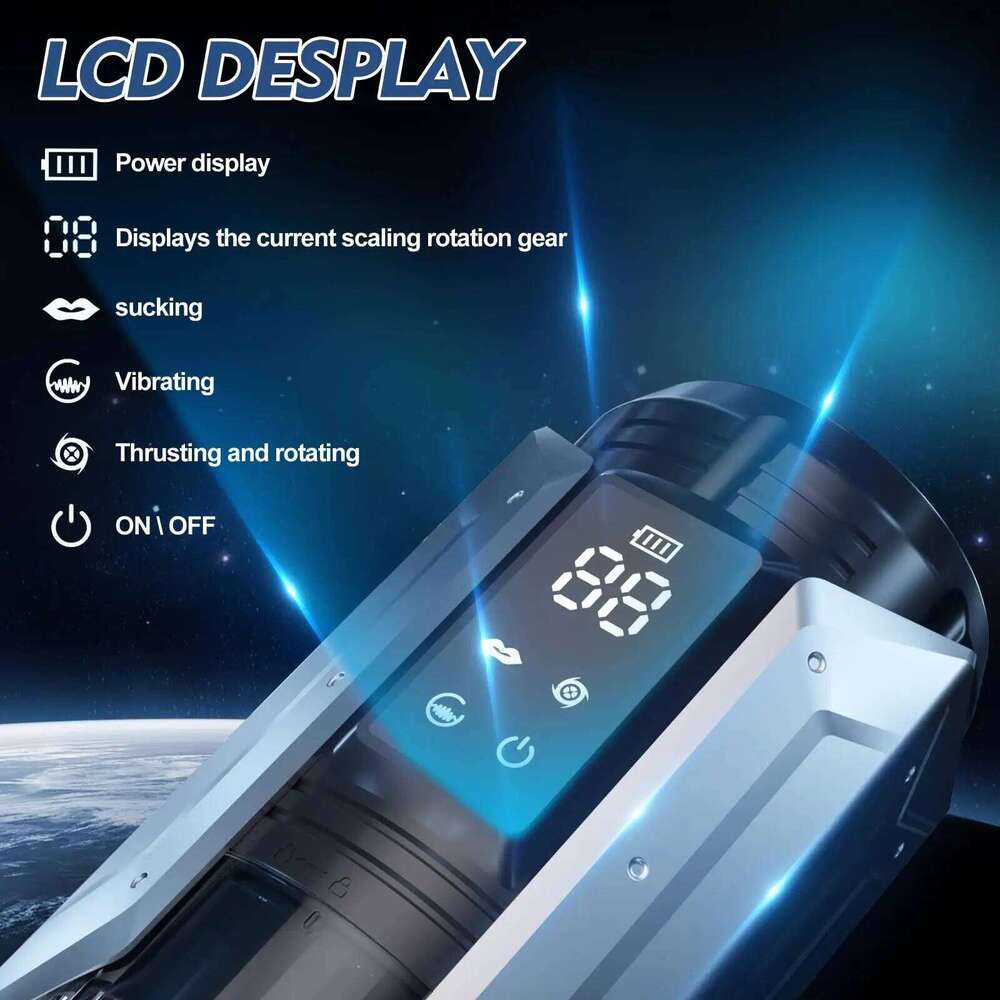 LCD 3in1 Automatic Male Mastubator Blowjob Masturbation Cup with 7 Sucking& Thrusting& Rotating Modes Pocket Pussy Man Sex Toys Z260311