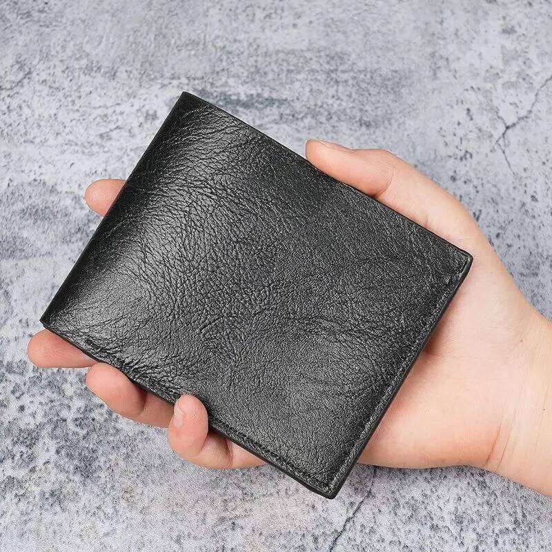 Men's Casual Retro Large Capacity Multi-Card Slot Coin Purse Leather Clip PU Material Car Sewing Line Pure Color Wallet