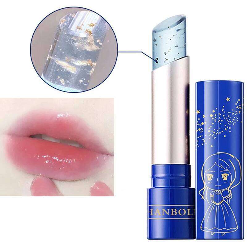 Gold Foil Shinny Balm Long Lasting Moisturizing Temperature Change Base Cream Lipstick Lip Make Up W260311