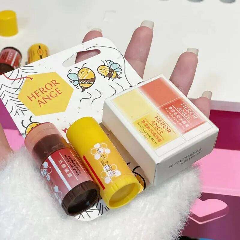 HERORANGE HR603 Fruit Mini Balm Two Pack Set Lipstick Moisturizing Autumn and Winter Lip Mask Anti-Drying W260311