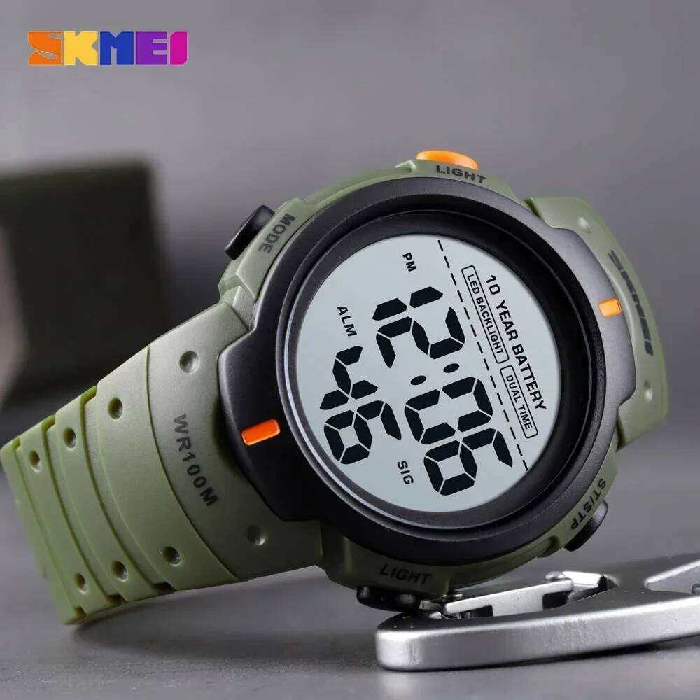 SKMEI 1560 Sports Digital Wristwatches For Men Waterproof Stopwatch Electronics Mens Watch Back Light Alarm Reloj Masculino 1251