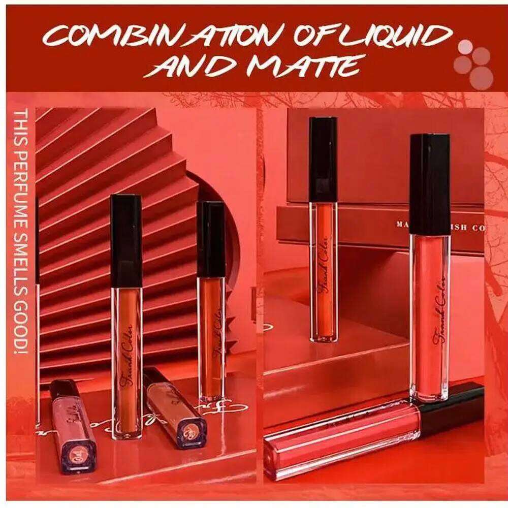 Eight Velvet Matte Glaze Set Lipstick Long-lasting Gloss Waterproof Non-stick Student Fading Cup Moisturizing Lip J9F9 W260311