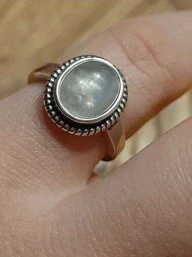 Silver Ring 8x10MM Oval Natural Moonstone Vintage Rings High Quality Fashion Women's 925 Fine Jewelry H260312