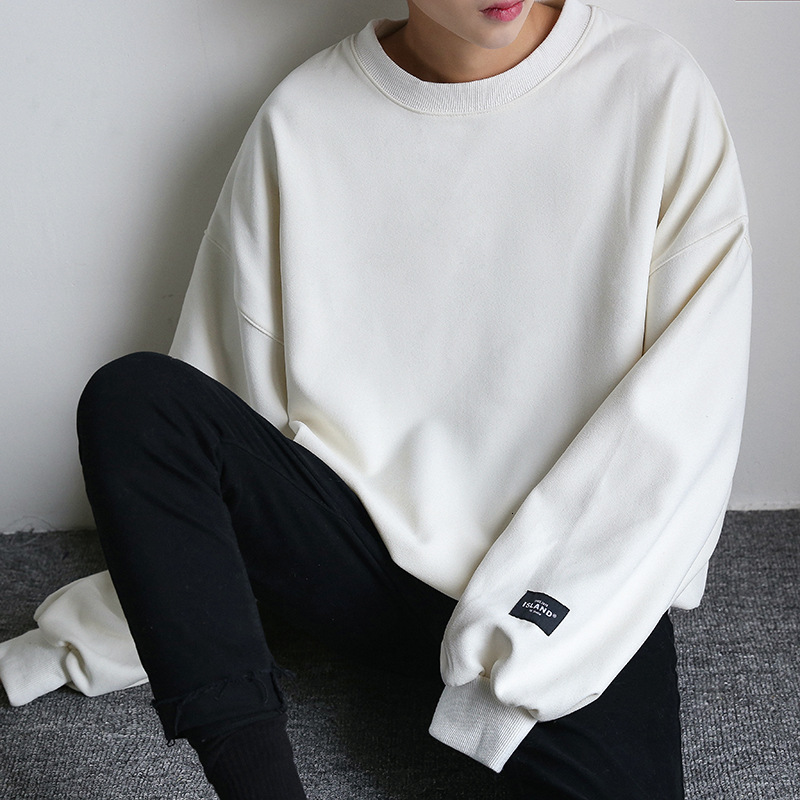 Designer Hoodie New Autumn And Winter Pullover Sweatshirt For Young Men And Students Solid Color Fleece-lined Loose Fit Couple Style Boyfriend Style V