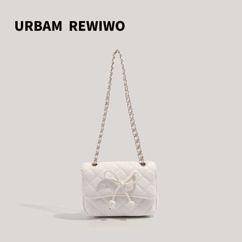 Niche Sweet Girl Bowknot Quilted Chain Crossbody 2026 New Versatile Flap Small Square Bag for Women