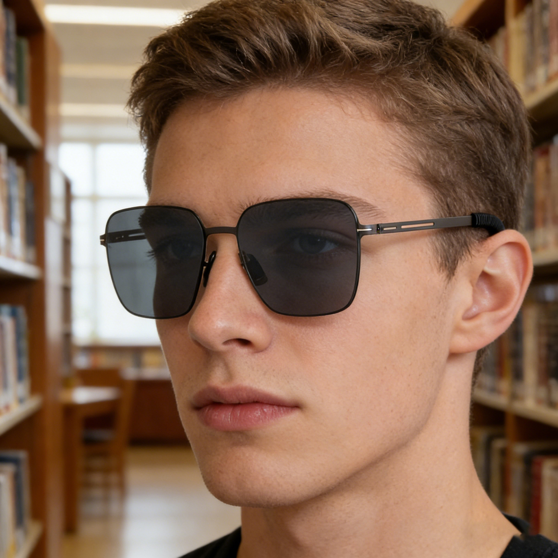 2026 New Fashion Square Frame Polarized Sunglasses for Men, Nylon Lenses, Outdoor Sun Protection Sunglasses,