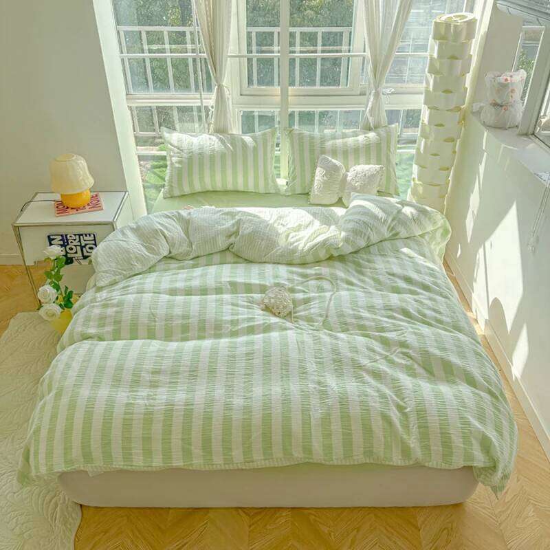 Nordic Ins Popular Striped Duvet Cover Bed Sheets Set Single Twin Full Queen Size Skin-Friendly Soft Bedding H260312