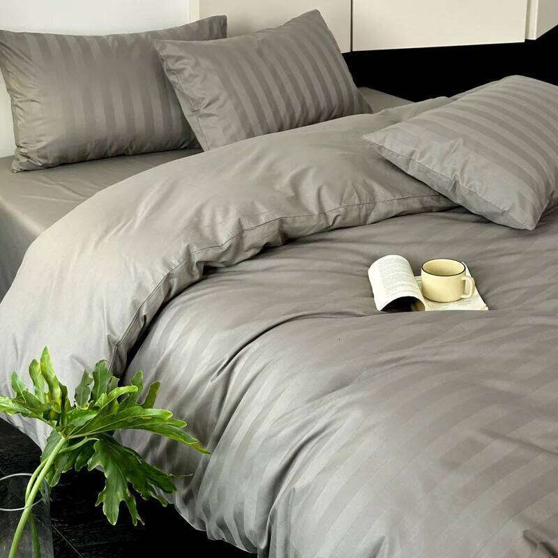 Four Piece Set of All Jacquard Light Pure Cotton Bedding Dormitory Bed Sheets Duvet Covers Hats H260312
