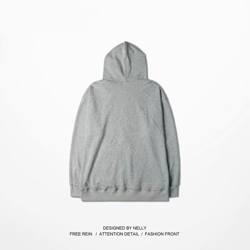 Spring And Autumn Solid Color Hong Kong Style Hooded Zip-up Sweatshirt For Female Students Trendy Loose Casual Designer Hoodie Couple's Sports Ja