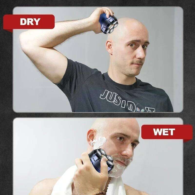 Tinsol New Bald Men's Titanium Electric Clipper Razor 6D Magnetic Hair Trimmer Rechargeable Waterproof Facial Repairer C260312