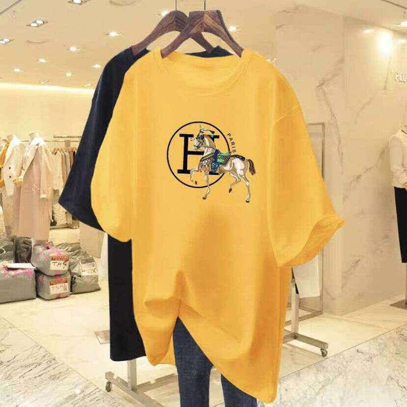 Pure Cotton Pink Letter Print Short-Sleeve T-Shirt For Women, Loose And Long Style Spring-Summer New European Style Oversized Trendy Top Ins Asia Size