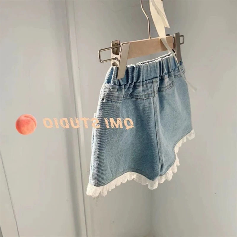 Girls Denim Shorts Korean Lightweight Summer for Toddler Casual Versatile Childrens Clothing Outdoor Wear 260311