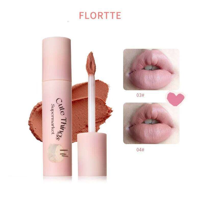 FLORTTE Meria Lipstick Cream Daily Base Mud Glaze Floria Matte Concealer Cover Lip Color Natural W260311