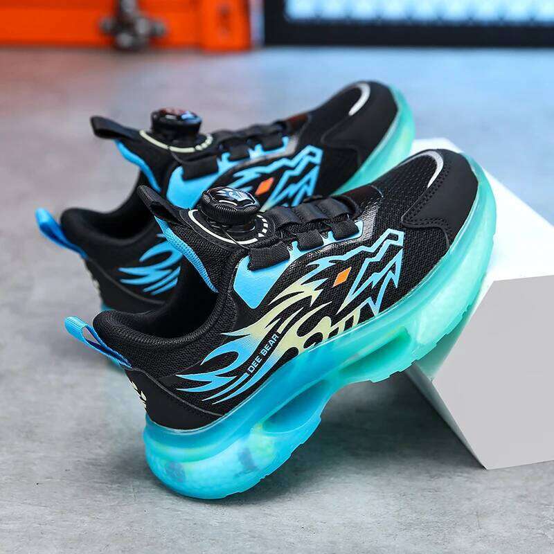 Children Sports Shoes New Fashion Patterned Mesh Non Slip Boys Running Walking Lightweight Casual Sneakers for Kids H260312