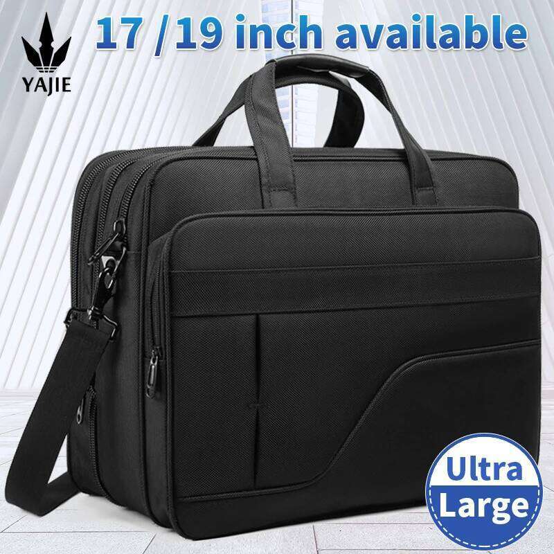Large Capacity Briefcase Men Business 15.6 17 inch 19 inches Laptop Shoulder Bags Canvas Handbags Messenger Bag