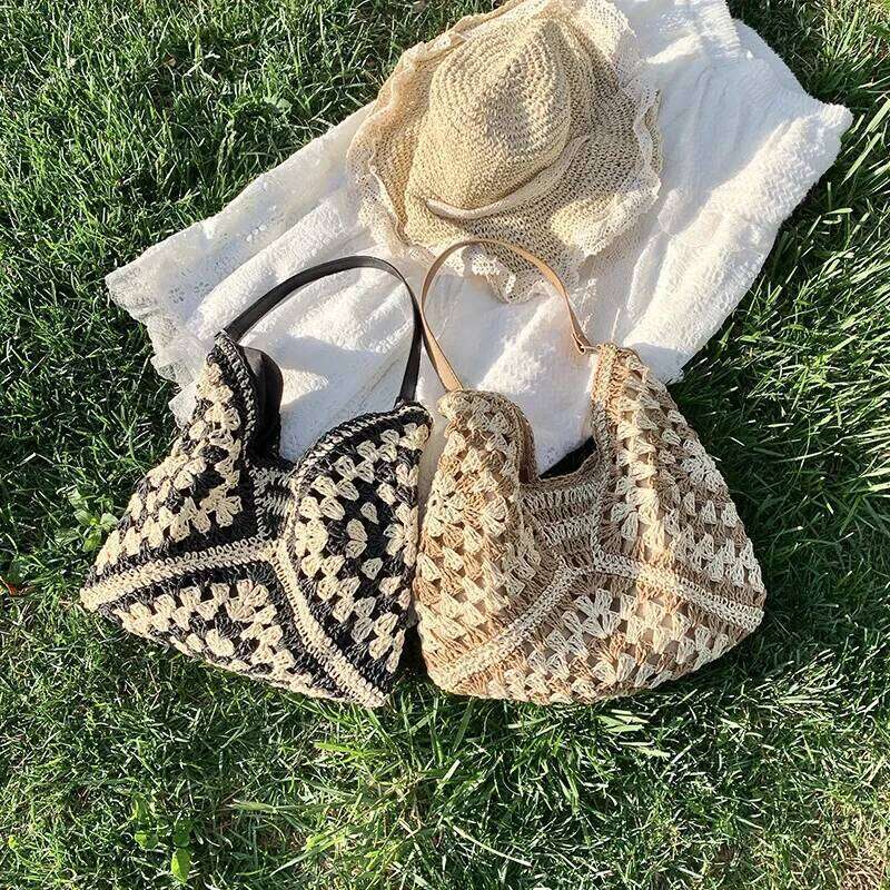 Popular Women S Woven Straw Shoulder Bag Medium Size Handbag With Handle For Vacation Tote Large Capacity Beach Bags XIU LAI SI