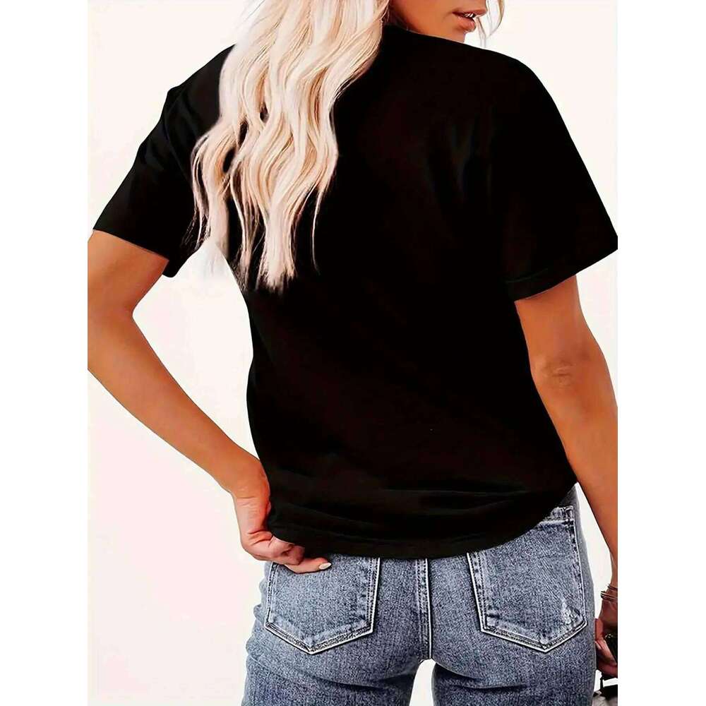 Women's Heart-Shaped Butterfly Graphic Crew Neck T-Shirt Casual Fashion Top for All Seasons Z260312