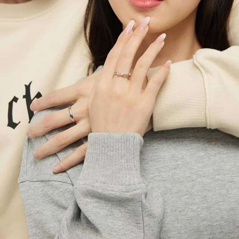 2pcs/set Valentine's Day Adjustable Open Couple Engagement Rings for Women Men Wedding Ring Party Fashion Jewelry Gift W260311