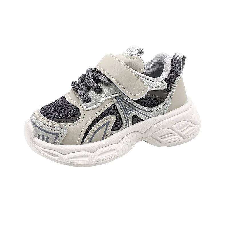 Boys Soft Breathable Mesh Toddler Sneakers 2025 Spring Autumn Kids Casual Sport Running Shoes For Boy Khaki, Gray H260312