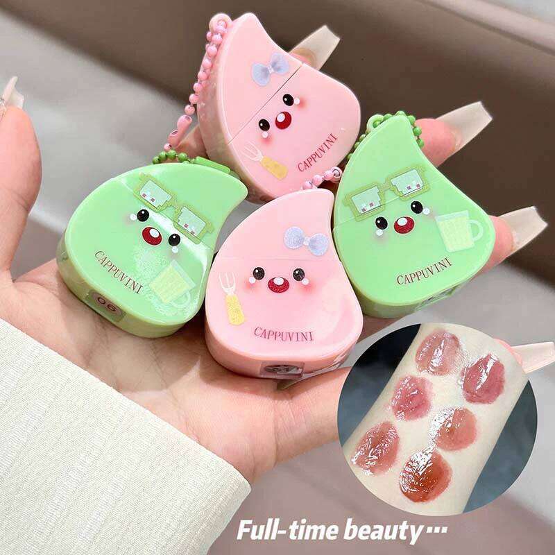 Cappuvini Cute Peach Lip Gloss - Mirror Glass Finish, Hydrating and Brightening,Korean makeup for the perfect look W260311